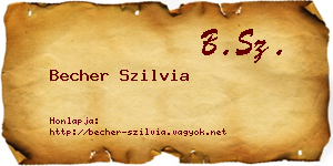 Becher Szilvia névjegykártya